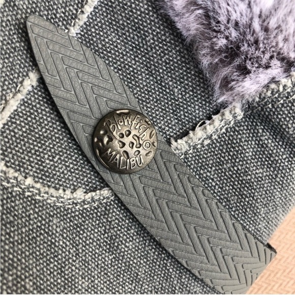 Blowfish Malibu Mint Women’s Gray Canvas Fur Zipper Closure Ankle Boots Sz 8.5 - Picture 8 of 13